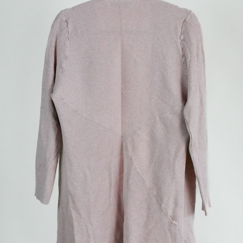 Pink Ribbed Open Cardigan